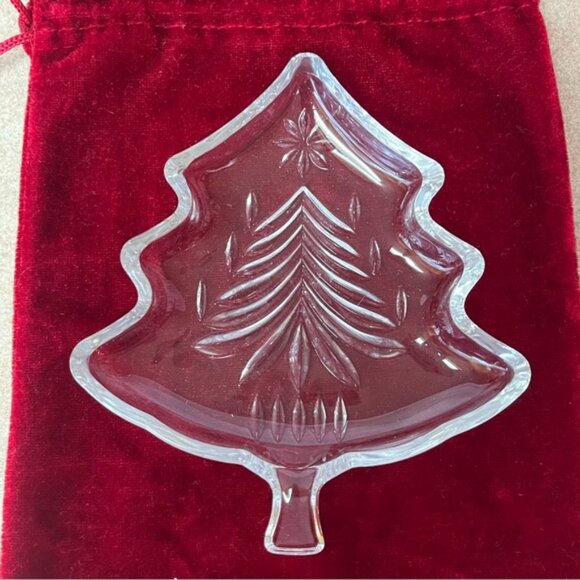 NIB Mikasa Yuletide Tree Clear Small Candy Sweets Dish Plates Set of 3 - Picture 2 of 10